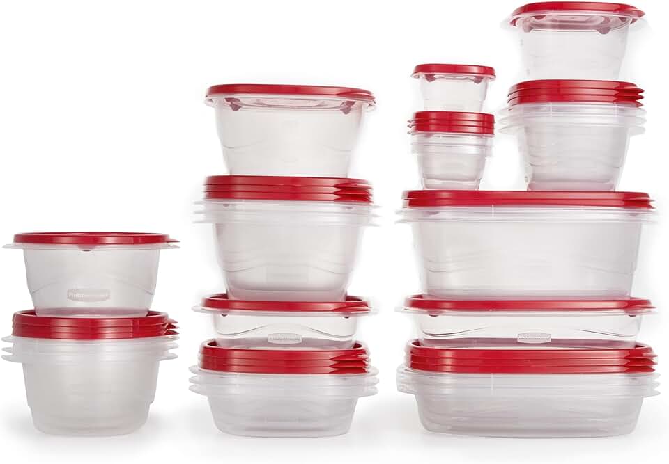 Set of 26 Clear Rubbermaid Food Storage Containers