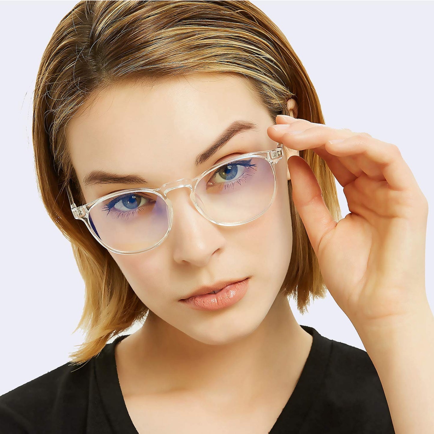 Blue Light Blocking Glasses Women/Men,Retro Round Anti Eyestrain Computer Gaming Glasses(2Pack)