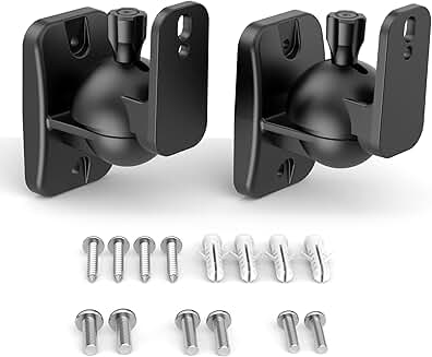 Wall Mount Brackets for Speakers, 2 Pack, Black