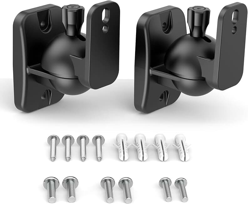 Wall Mount Brackets for Speakers, 2 Pack, Black