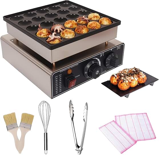 Mini Pancake Maker with Timer and Adjustable Temperature