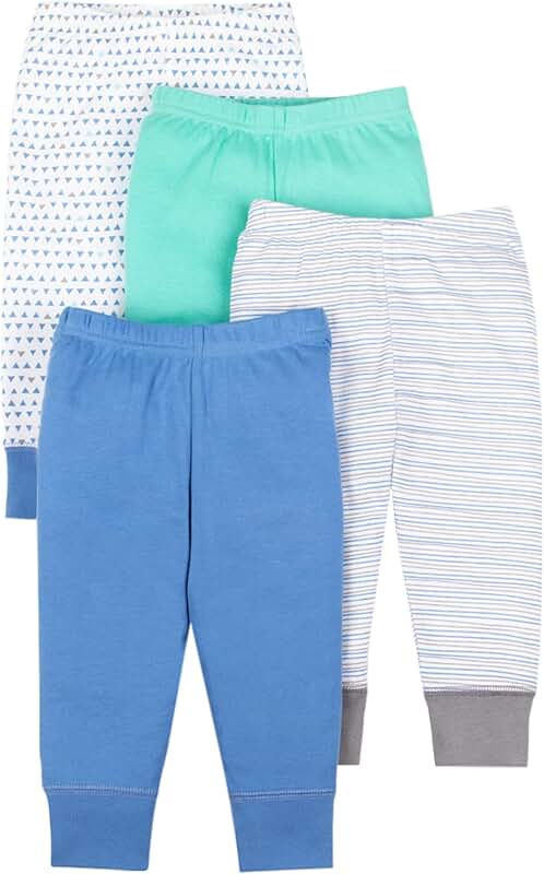 Baby Boys Cotton Pull-On Jogger Pants, 4 Pack