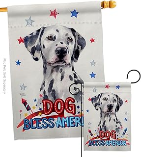 Patriotic Dalmatian Garden Flag Set for Yard