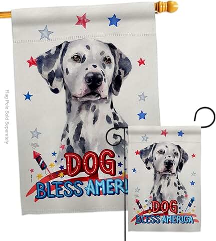 Patriotic Dalmatian Garden Flag Set for Yard
