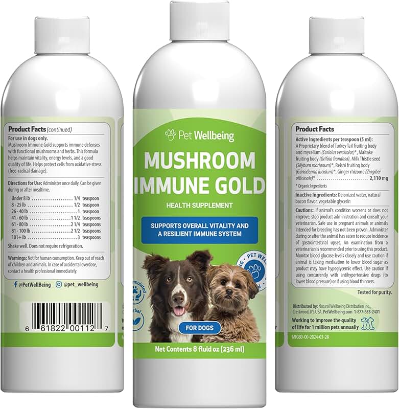 Pet Wellbeing Mushroom Immune Support for Dogs