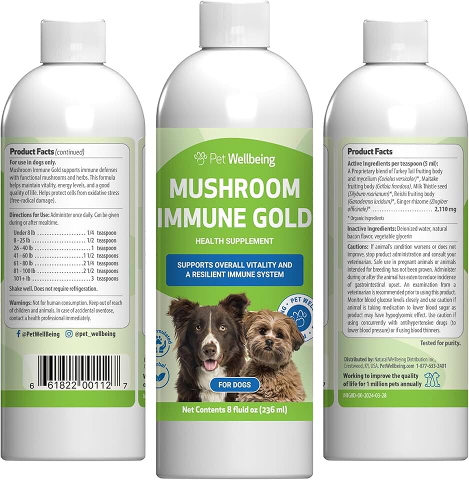 Pet Wellbeing Mushroom Immune Support for Dogs