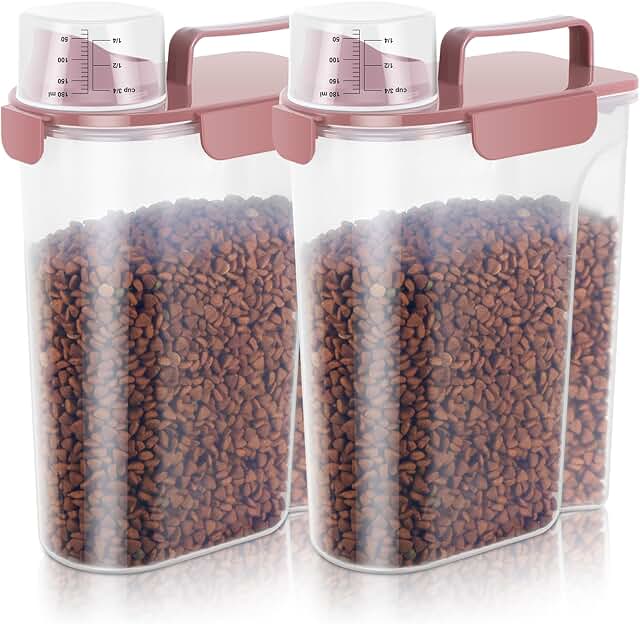 Portable Pet Food Container with Large Spout and Cup