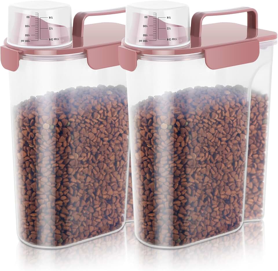 Portable Pet Food Container with Large Spout and Cup