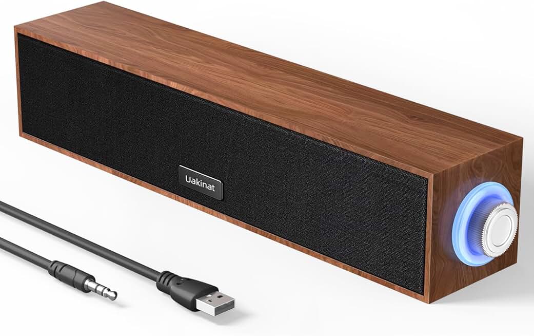 Wooden USB Computer Speakers with 3.5mm AUX