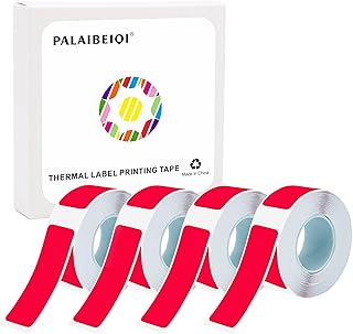 Colored Thermal Label Tape, 14x40mm, Red, 4 Rolls