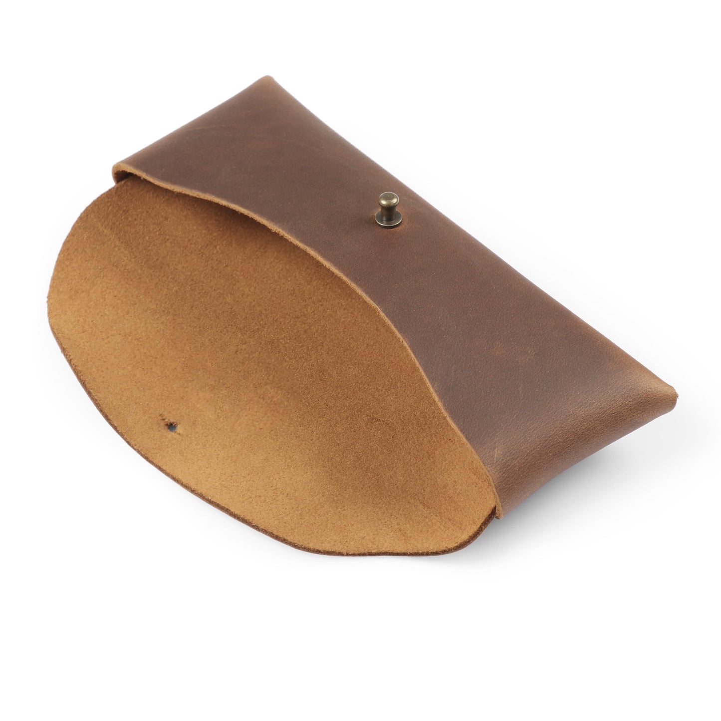 Leather Retro Pen and Pencil Case with Snap Fastener