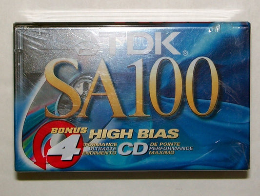 SA100-4 100-Minute Type II Blank Audio Cassette, 4 Pack