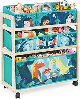 Kids' Rolling Toy Storage Cart with Large Capacity