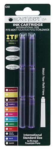 Purple Fountain Pen Cartridges, Pack of 6