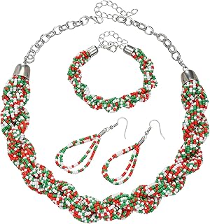 Multi-Layer Seed Bead Choker and Jewelry Set