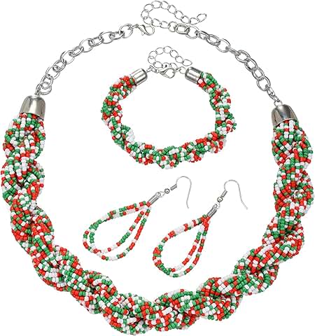 Multi-Layer Seed Bead Choker and Jewelry Set