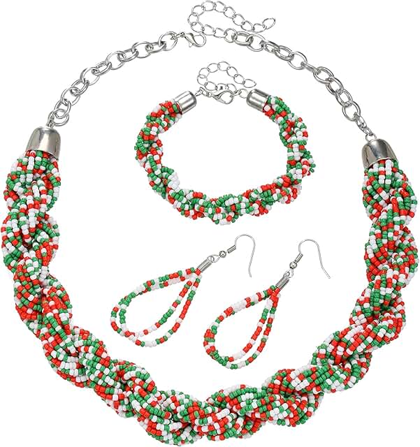 Multi-Layer Seed Bead Choker and Jewelry Set