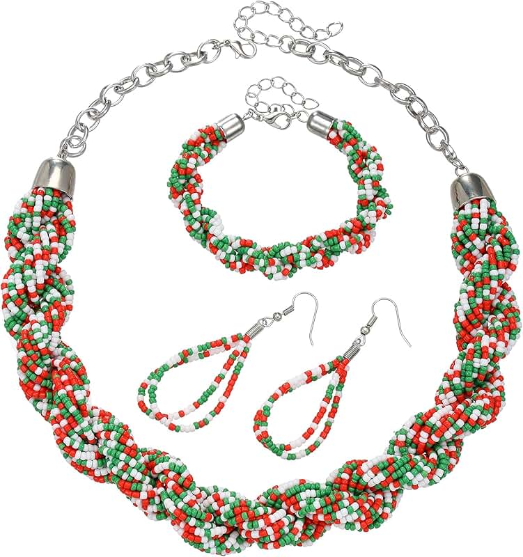 Multi-Layer Seed Bead Choker and Jewelry Set