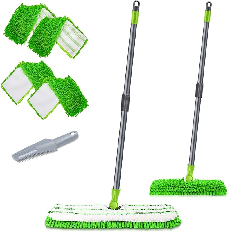 Double-Sided Microfiber Floor Mop with Washable Pads