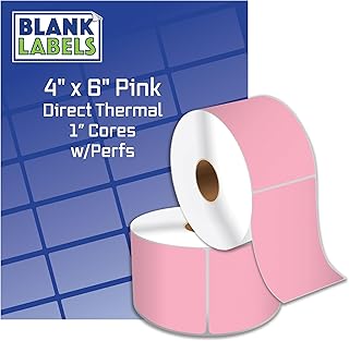 Pink 4x6 Thermal Shipping Labels, 500 Blank Sheets