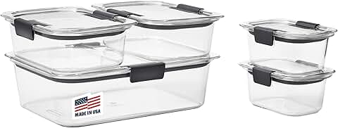 Set of 5 Clear Food Storage Containers