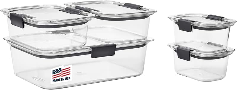Set of 5 Clear Food Storage Containers