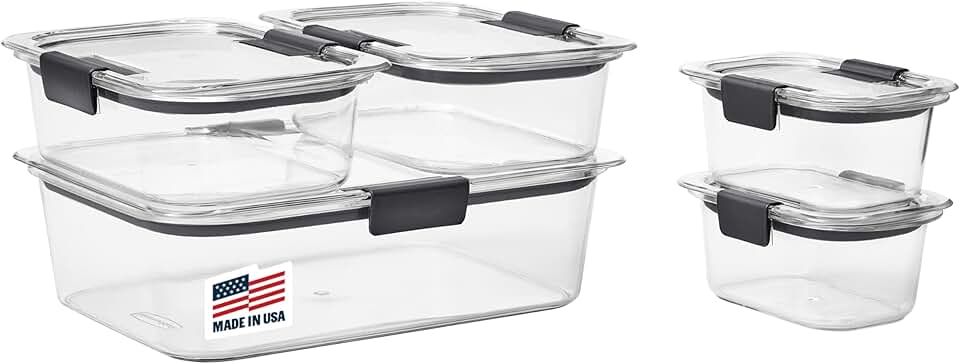 Set of 5 Clear Food Storage Containers