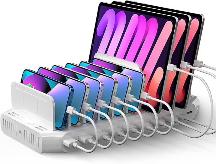 USB C Charging Station, 120W, 10 Ports for Multiple Devices