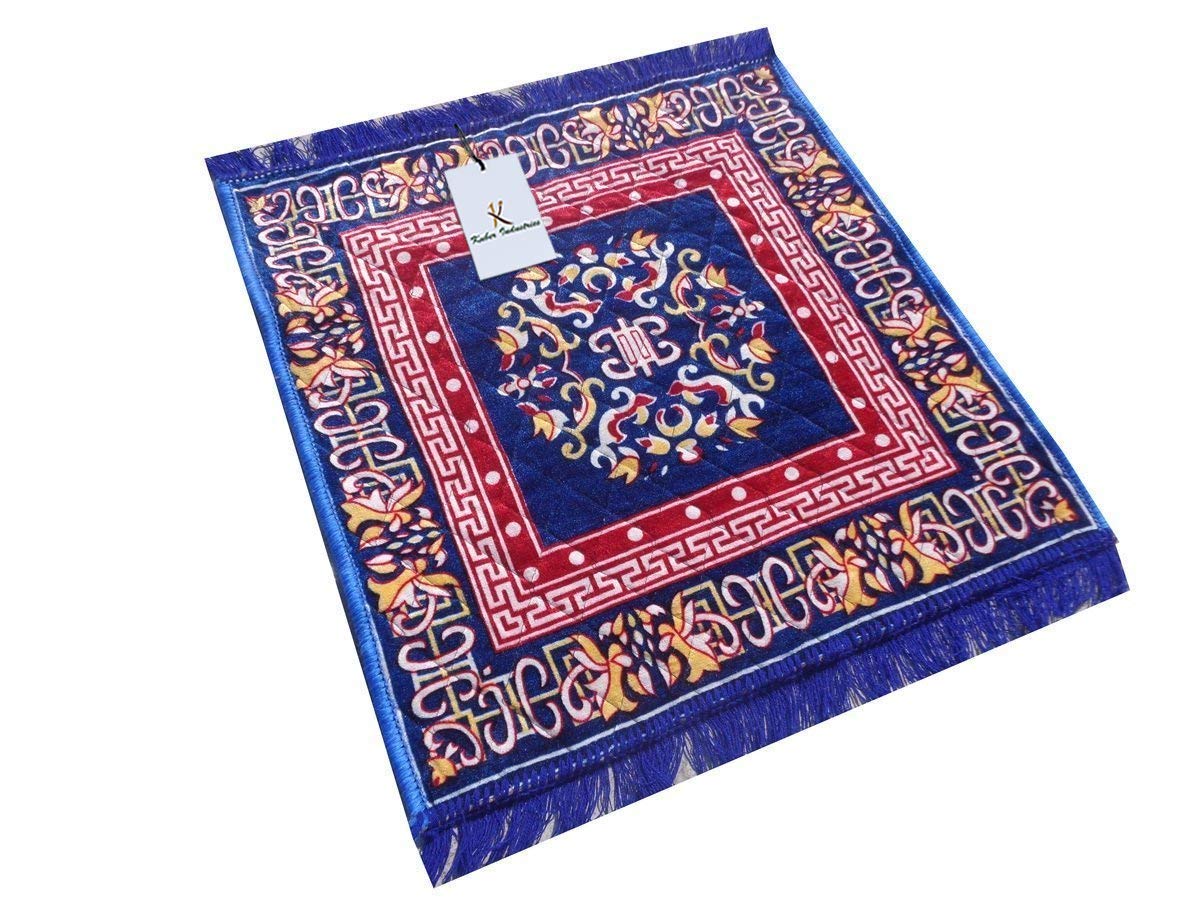 Industries Red Pooja Aasan, Mat Set of 4 Pcs 2 Ft X 2 Ft)