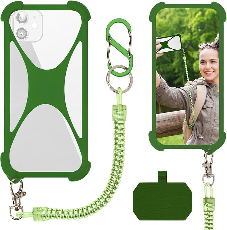 Green Silicone Phone Lanyard Holder for Most Smartphones