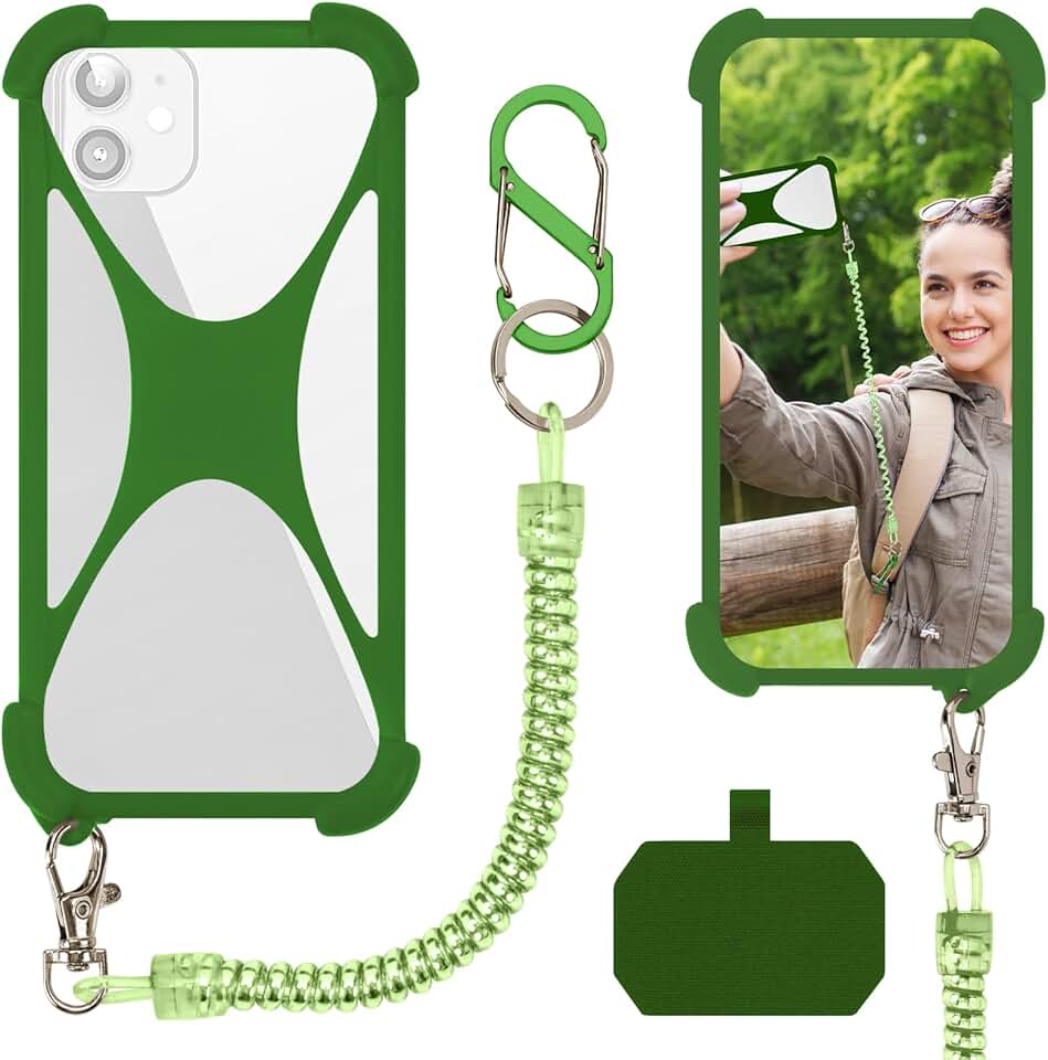 Green Silicone Phone Lanyard Holder for Most Smartphones