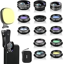 14-in-1 Phone Camera Lens Kit with Selfie Light