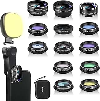 14-in-1 Phone Camera Lens Kit with Selfie Light