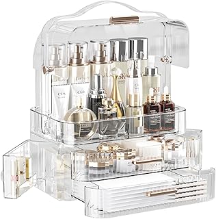Large Clear Makeup Organizer with Handle