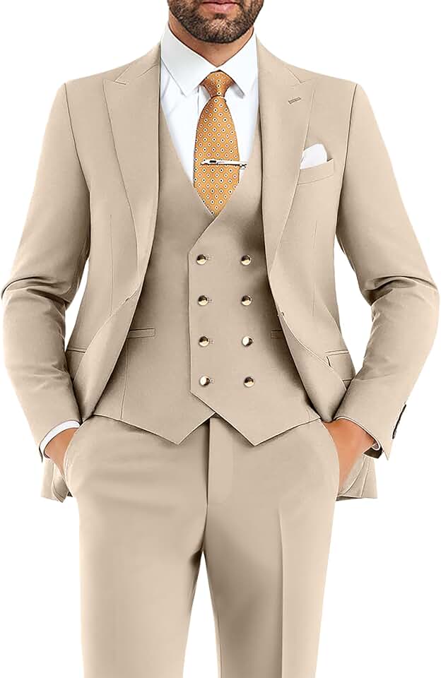 Men's 3-Piece Slim Fit Formal Suit for Grooms and Prom