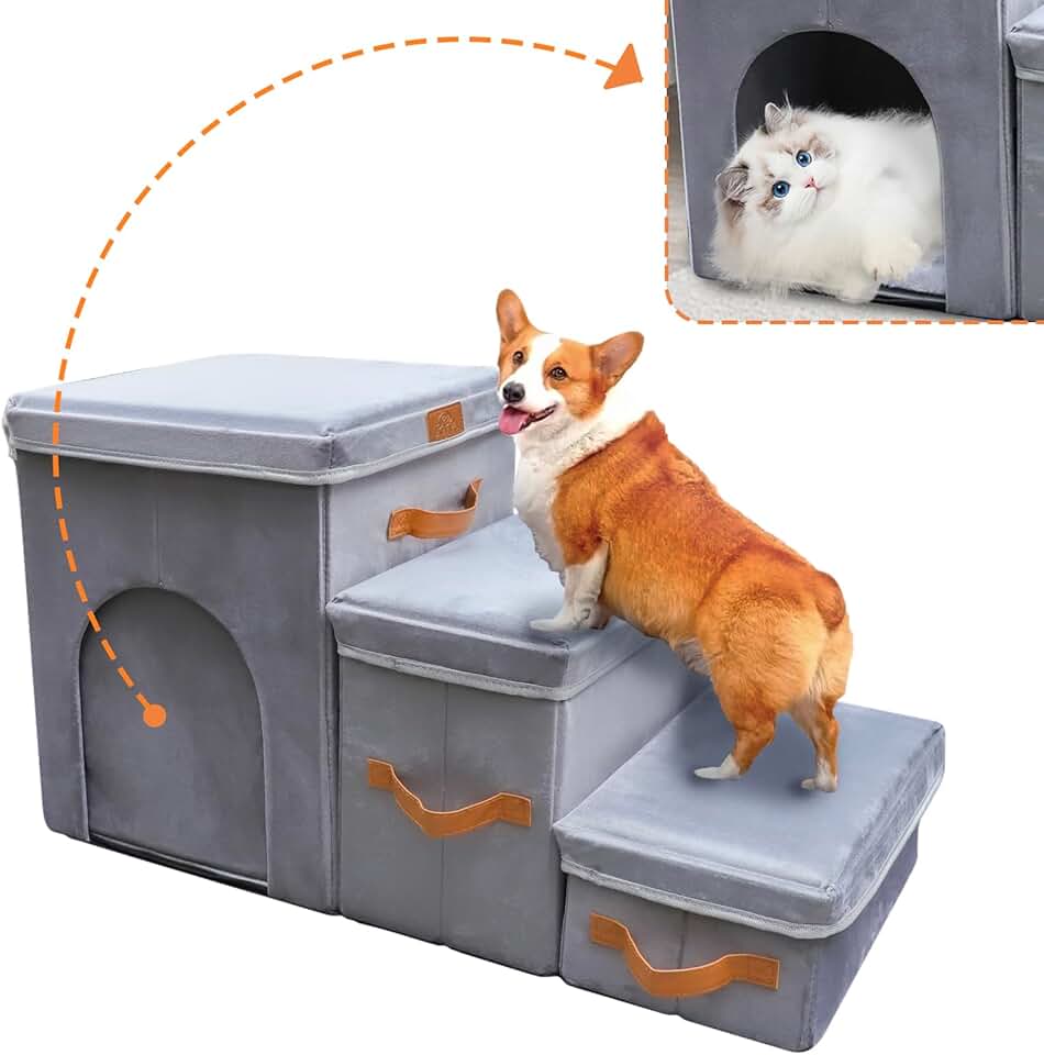 17-inch Dog Stairs for High Beds and Couches