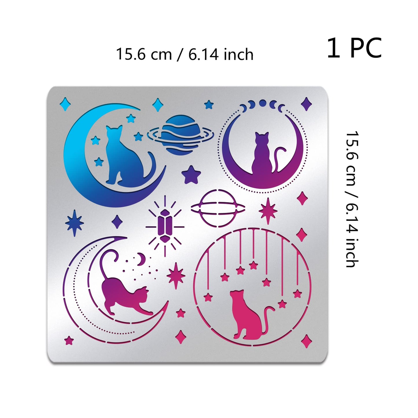 Stainless Steel Moon Cat Star Cutting Die 6x6