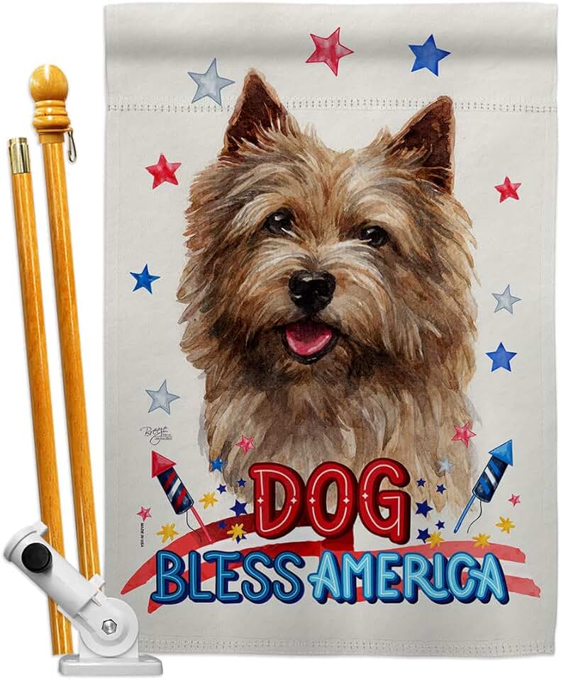 Patriotic Norwich Terrier Dog House Flag Set