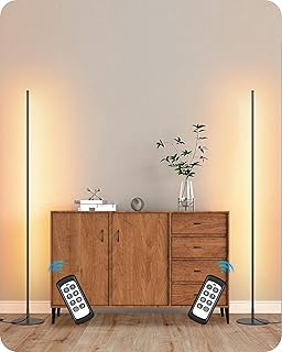 Set of 2 Tall Dimmable LED Corner Floor Lamps