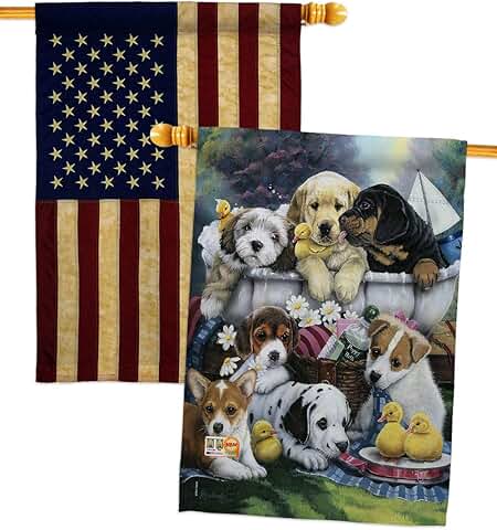 Bath Time Pups House Flag Pack for Pets and Garden