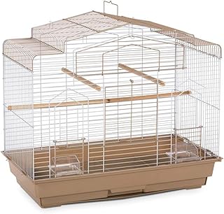 Barn Style Bird Cage in Brown and White