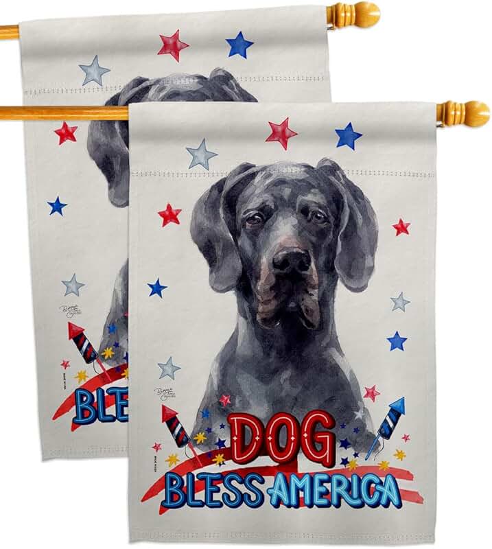 Patriotic Dog and Animal Garden Flags, 2 Pack