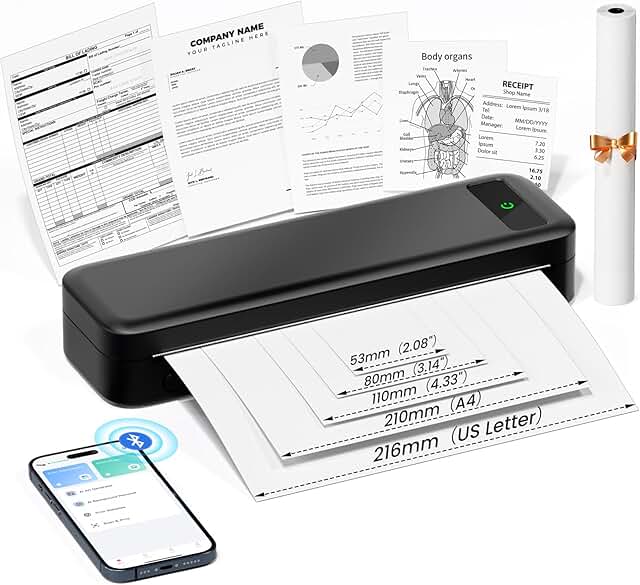 Wireless Portable Thermal Printer for Travel and Office