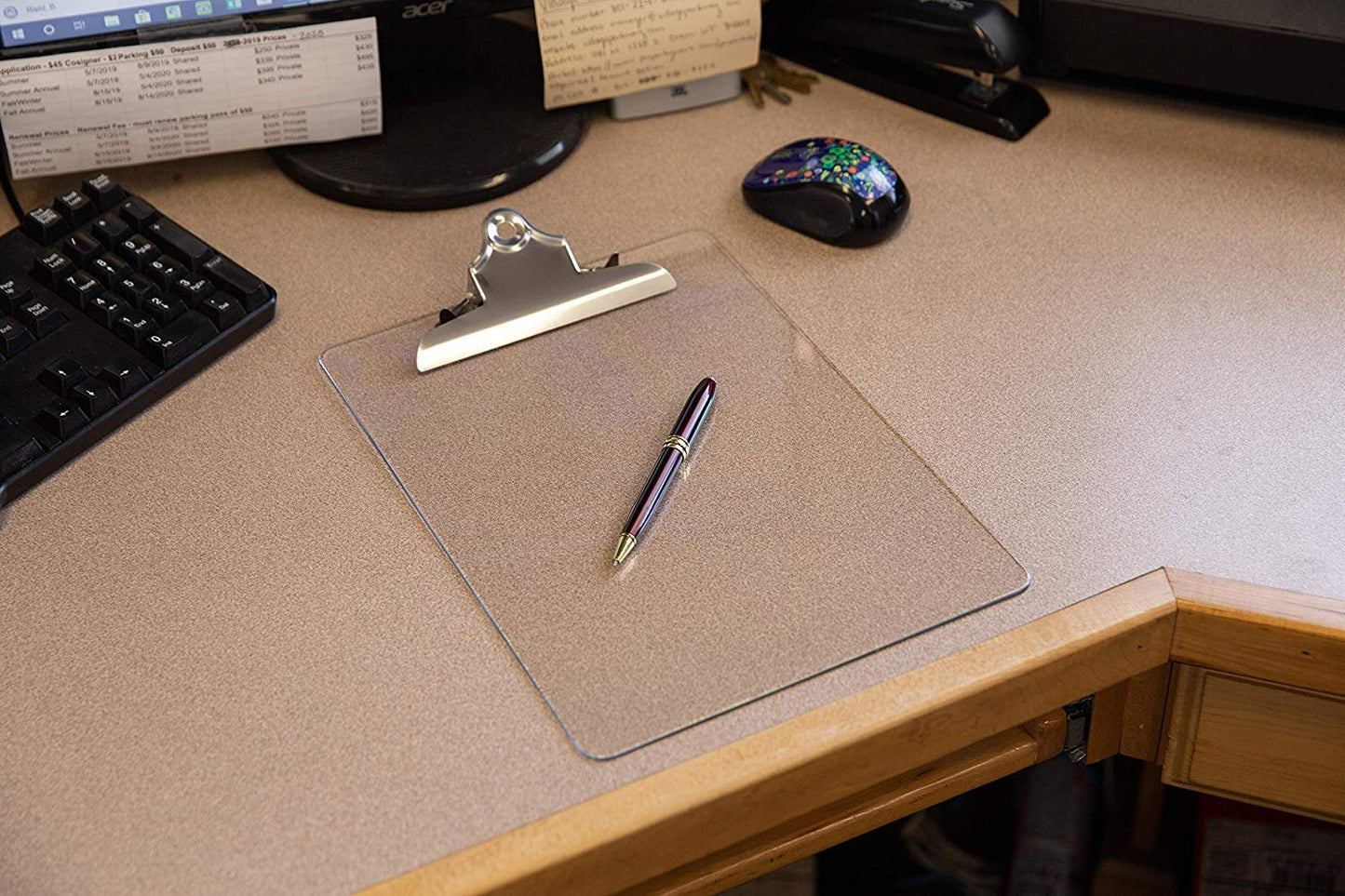 Set of 6 Clear Plastic Clipboards, 12.5 x 9 Inches