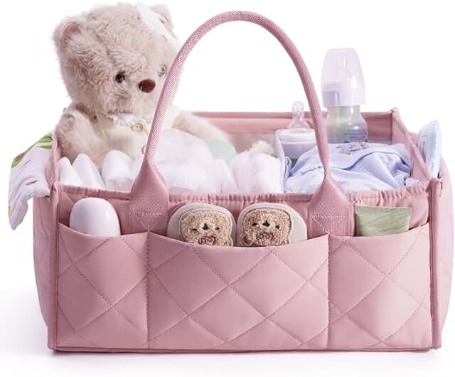 Large Baby Diaper Caddy with Removable Dividers