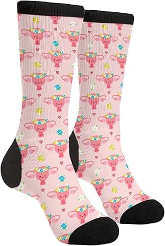 Humorous Casual Crew Socks for Women and Girls