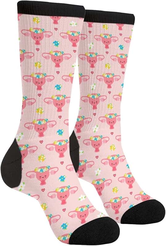 Humorous Casual Crew Socks for Women and Girls