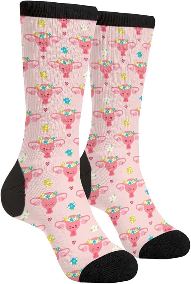 Humorous Casual Crew Socks for Women and Girls