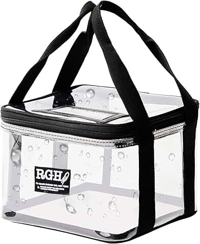 Large Clear Cosmetic Bag with Water Resistance and Sturdy Handle