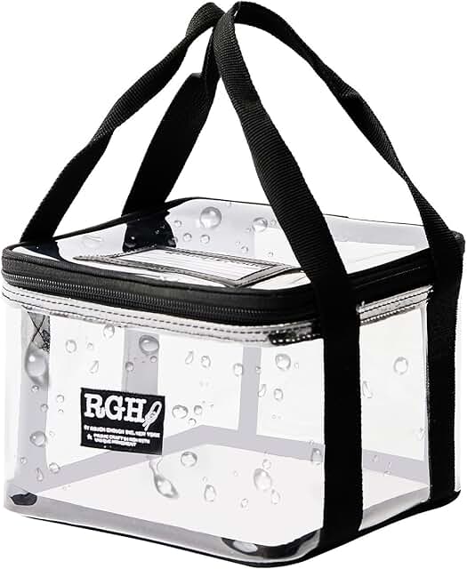 Large Clear Cosmetic Bag with Water Resistance and Sturdy Handle